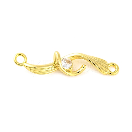 Brass Pave Clear Cubic Zirconia Connector Charms LS-KK-Z051-03G-1
