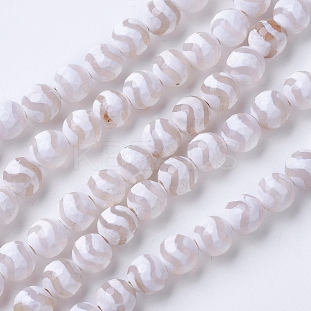 Tibetan Style dZi Beads G-G752-01-8mm-1
