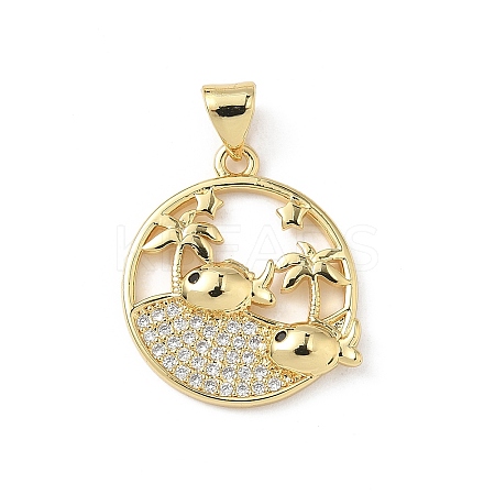 Brass Micro Pave Cubic Zirconia Pendants KK-S337-08G-F-1