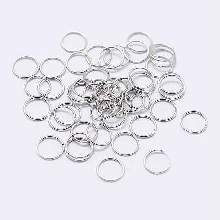 Anti-Tarnish Rhodium Plated 925 Sterling Silver Saw Cut Open Jump Rings STER-F036-02P-1x7mm-1