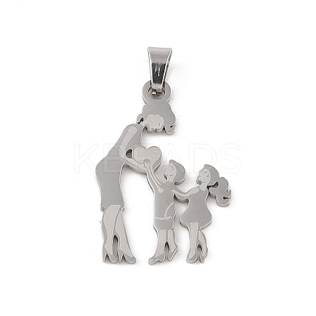 Non-Tarnish Mother's Day 304 Stainless Steel Pendants STAS-U002-08P-1