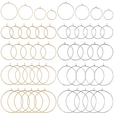 160Pcs 8 Style 316 Surgical Stainless Steel Wine Glass Charms Rings STAS-SC0007-27-1