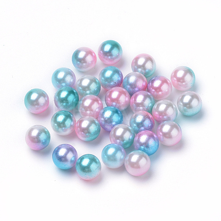 Rainbow Acrylic Imitation Pearl Beads OACR-R065-6mm-A05-1