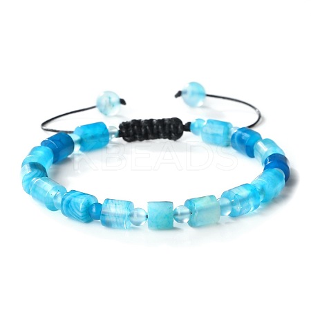 Bohemian Style Natural Banded Agate/Striped Adjustable Braided Bracelets for Women JX4238-5-1