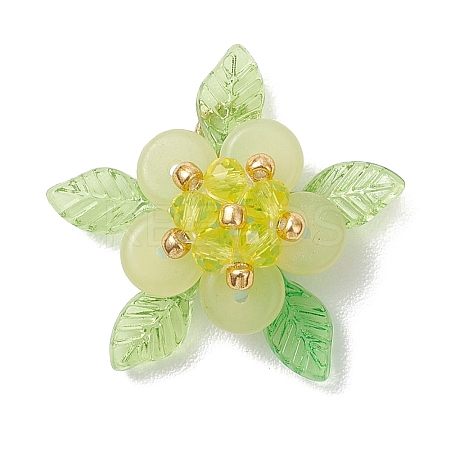Natural Lemon Jade & Glass Pendants PALLOY-MZ01192-02-1