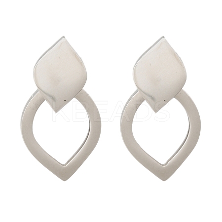 304 Stainless Steel Teardrop Stud Earrings EJEW-C118-01C-1