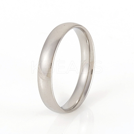 Tarnish Resistant 201 Stainless Steel Plain Band Rings LS-RJEW-G107-4mm-9-P-1
