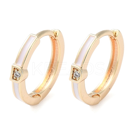 Brass Micro Pave Clear Cubic Zirconia Hoop Earrings for Women LS-EJEW-S234-06G-1