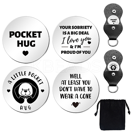 Flat Round Double-Sided Engraved Stainless Steel Commemorative Decision Maker Coin Set AJEW-GL0001-99C-1
