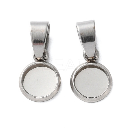 304 Stainless Steel Pendant Cabochon Settings STAS-L282-010P-01-1