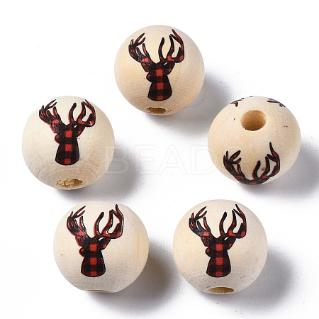 Unfinished Natural Wood European Beads WOOD-S057-033-1