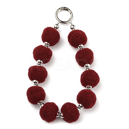 Phone Lanyard Universal Plush Ball Wrist Lanyard LS-HJEW-Q011-01C-P-1