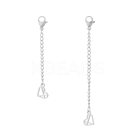 2Pcs 2 Styles 304 Stainless Steel Chain Extender STAS-FH0002-31P-1