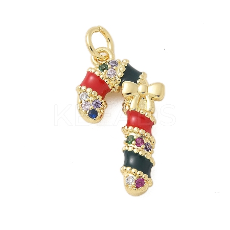 Brass Micro Pave Cubic Zirconia Pendants KK-P293-31G-1