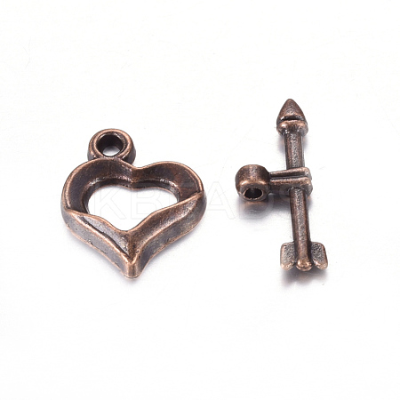 Tibetan Style Heart Toggle Clasps RLF1109Y-NF-1