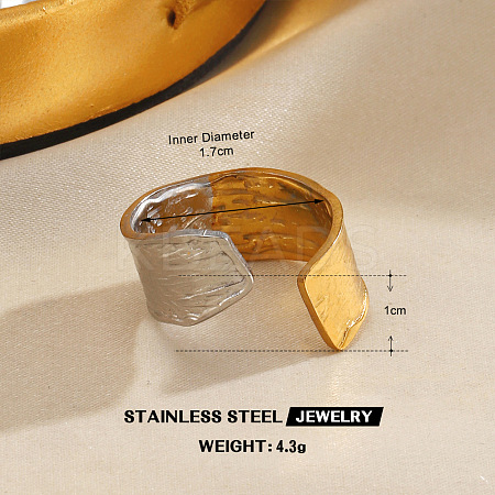 304 Stainless Steel Cuff Open Rings for Women FS-WG0ACBE-04-1