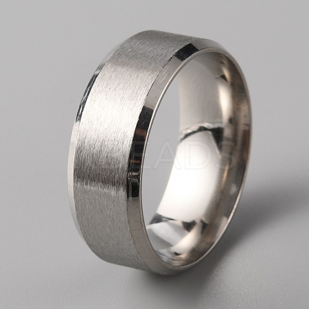 201 Stainless Steel Plain Band Ring for Men Women RJEW-WH0010-06E-MP-1