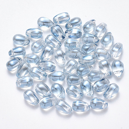 Transparent Spray Painted Glass Charms LS-GLAA-R211-03-D04-1