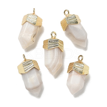 Natural Crazy Agate Faceted Pendants G-G181-03G-09-1