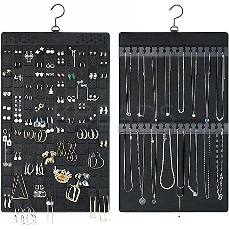 Felt Double Sided Hanging Jewelry Rolls for Earrings Necklaces Bracelets PW-WG35DBD-01-1