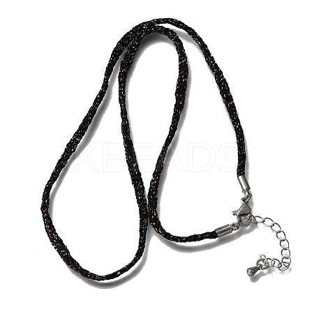 3.5MM Polyester Metallic Cord Braided Cord Necklace Making FB-CBAA152-01P-09-1