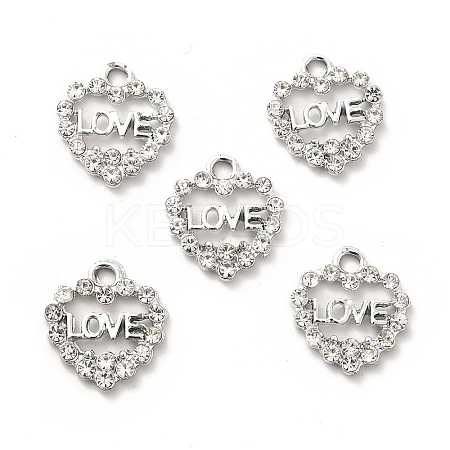 Alloy Rhinestone Pendants ALRI-C007-11P-1