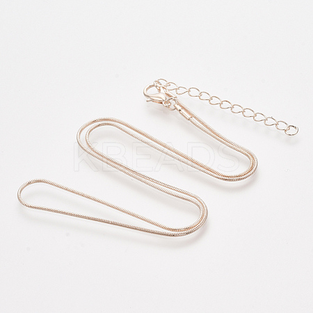Brass Round Snake Chain Necklace Making MAK-T006-11A-RG-1