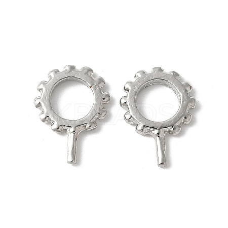Brass Micro Pave Cubic Zirconia Peg Bails KK-D324-24P-1