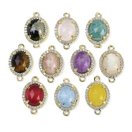 Natural Gemstone Faceted Oval Links G-B126-05G-1