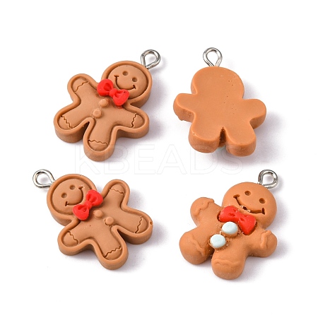 4Pcs 2 Styles Christmas Theme Opaque Resin Pendants RESI-FS0001-27-1