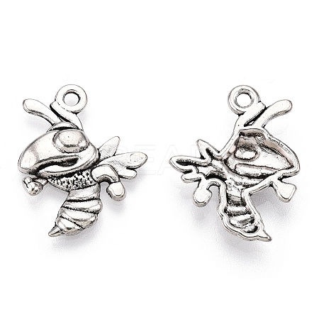 Tibetan Style Alloy Bee Pendants TIBE-Q037-029-RS-1