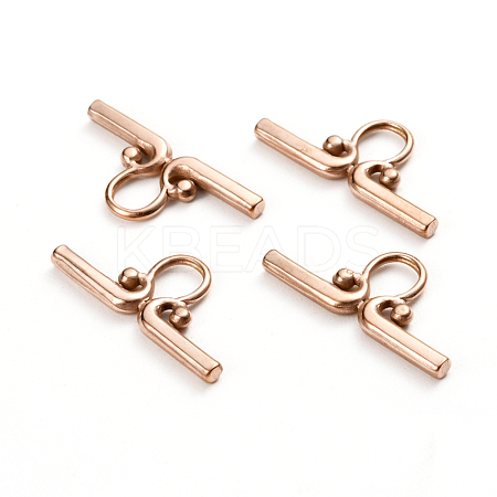 Ion Plating(IP) 304 Stainless Steel Toggle Clasps Parts STAS-D142-03B-RG-1
