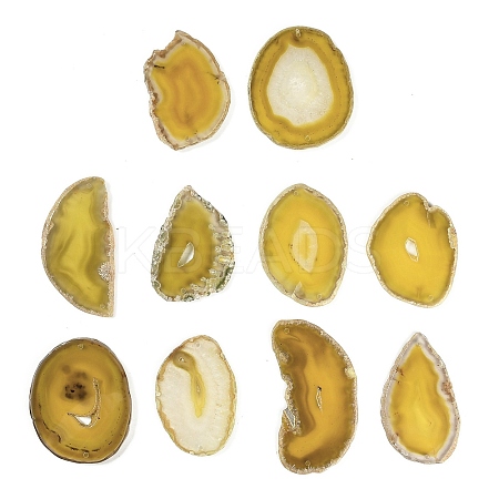 Natural Agate Nuggets Slice Links Connector Charms G-E022-M04-1