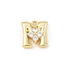 Brass Micro Pave Clear Cubic Zirconia Charms KK-Z151-18G-M-1