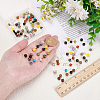 108Pcs 18 Colors Natural & Synthetic Mixed Gemstone Round  Charms PALLOY-AB00163-3