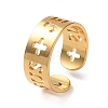 Golden 304 Stainless Steel Open Cuff Rings LS-RJEW-P091-01G-G-1