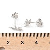 925 Sterling Silver Clear Cubic Zirconia Stud Earrings EJEW-Q032-01A-P-5