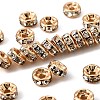 Rack Plating Brass Crystal Rhinestone Rondelle Space Beads RB-D303-KCG-1