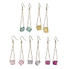 5 Pairs 5 Colors Dyed Natural Quartz Nugget Dangle Earrings EJEW-JE05488-S-1