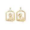 Rack Plating Brass Micro Pave Clear Cubic Zirconia Pendants KK-S360-164-1