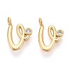 Brass Micro Pave Cubic Zirconia Charms KK-N263-97G-V-1