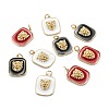 Real 18K Gold Plated Brass Enamel Pendants KK-A155-16G-1