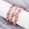 Unisex Chip Natural Strawberry Quartz Beaded Stretch Bracelets BJEW-S143-40-5