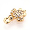 Brass Micro Pave Clear Cubic Zirconia Pendants KK-T075-51G-2
