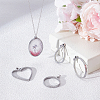 24Pcs 4 Style 304 Stainless Steel Open Back Bezel Pendants PALLOY-UN00029-2