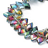 Electroplate Rhombus Glass Beads Strands EGLA-A036-12A-HP02-3