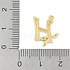 Brass Crystal Rhinestone Letter Links Connector Charms KK-S395-06G-H-3