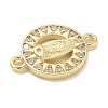 Rack Plating Brass Micro Pave Clear Cubic Zirconia Religion Virgin Mary Connector Charms KK-L224-094G-01-2