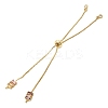 Brass Pave Random Color Cubic Zirconia Box Chain Slider Bracelet Making MAK-K024-02G-01-2