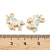 Light Gold Plated Alloy Enamel Pendants ENAM-M219-08KCG-04-3
